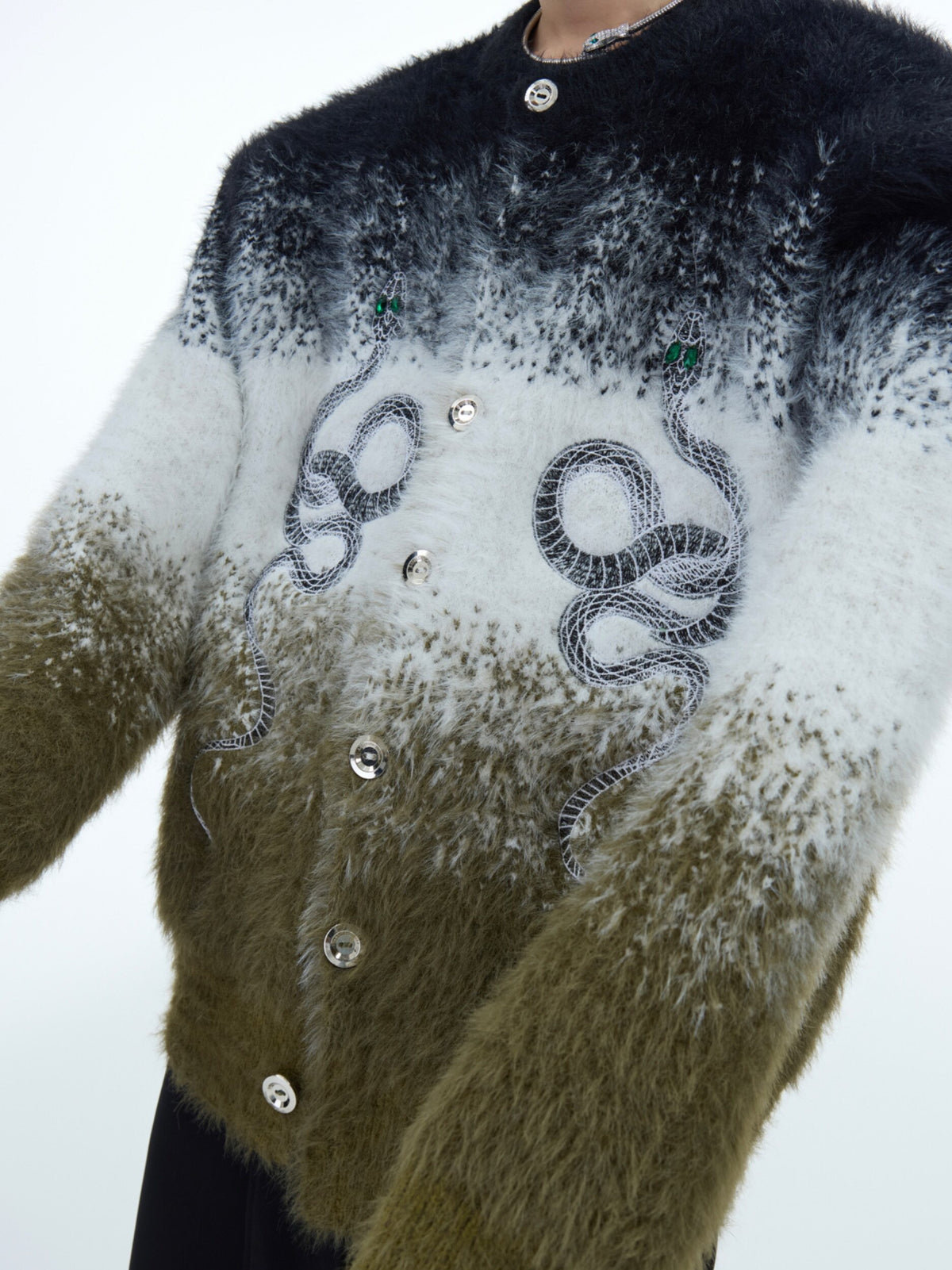Snake Motif Color-Block Sweater - product image 2