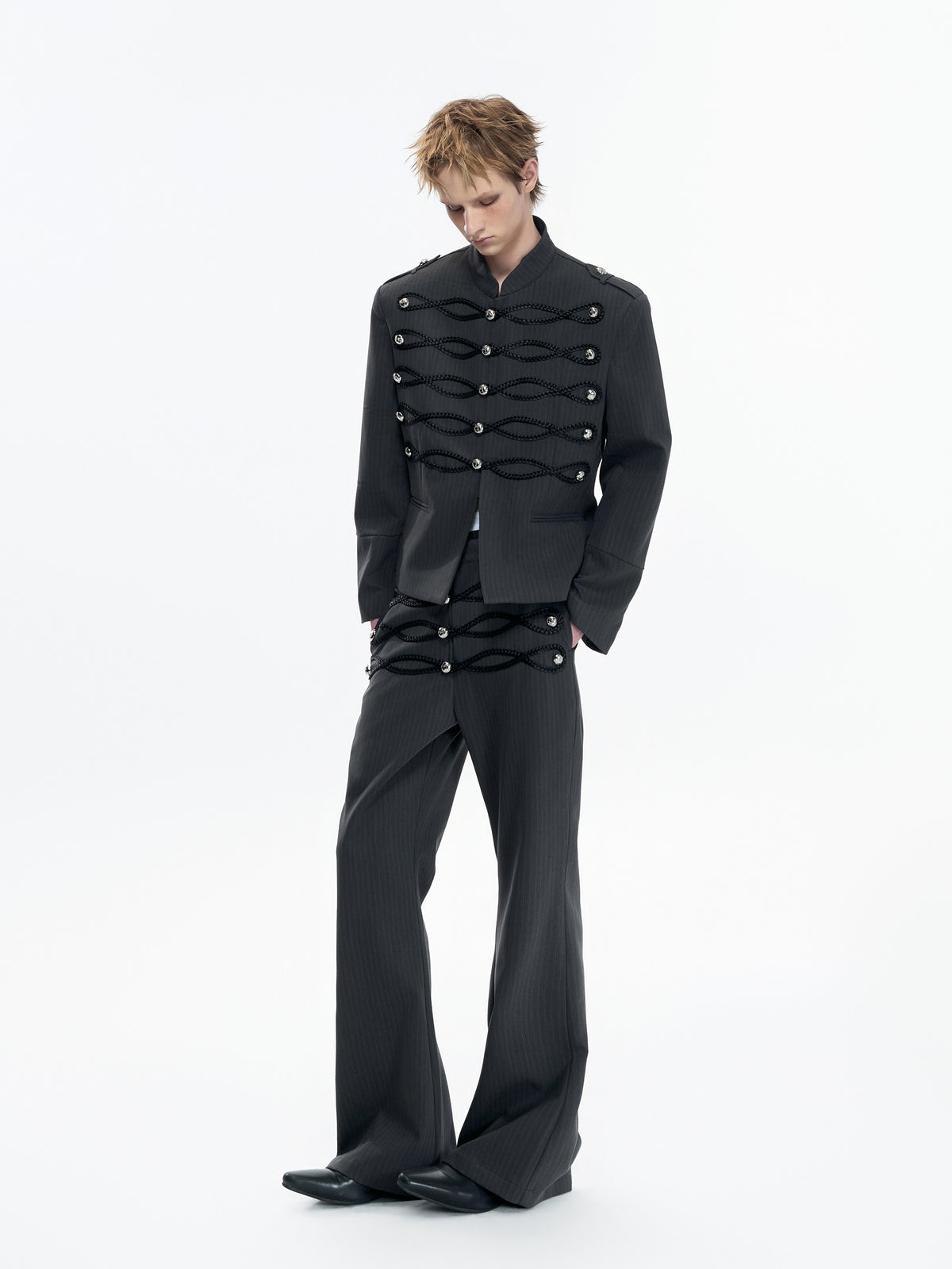 Napoleon Faux Leather Stripe Jacket - product image 1