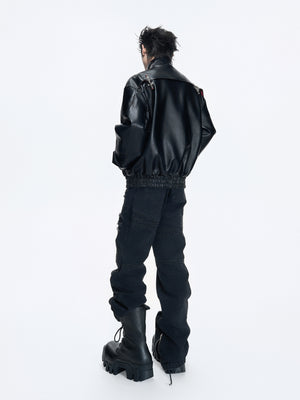 Reversible Python-Pattern Faux Leather Jacket - product image 4
