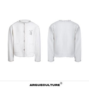 Pearl-Trim Shimmer Knit Cardigan - product image 5