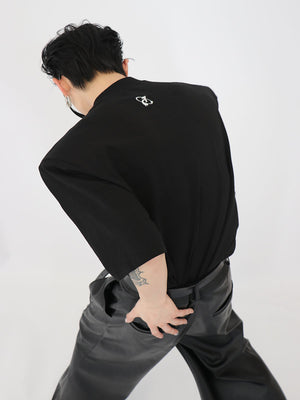 Black Cotton Metal-Bead T-Shirt - product image 4