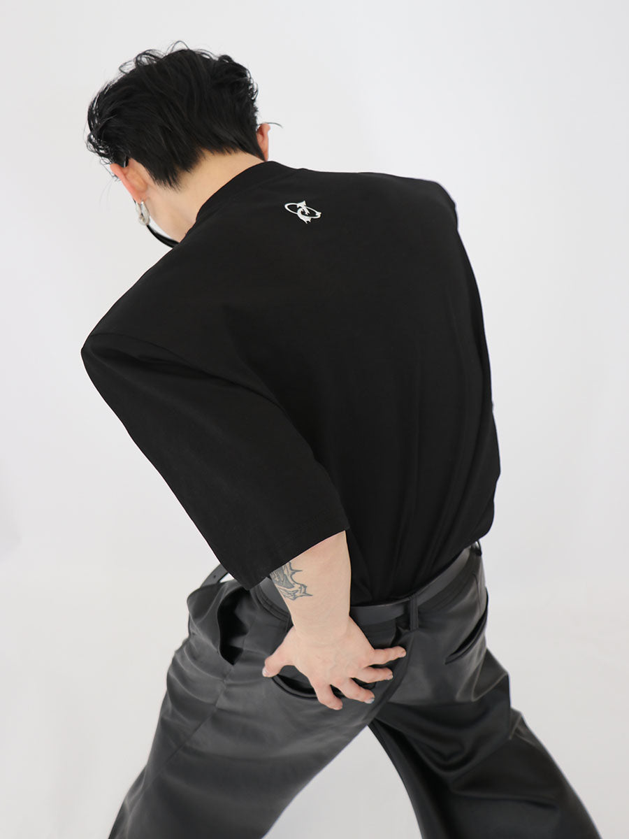 Black Cotton Metal-Bead T-Shirt - product image 4