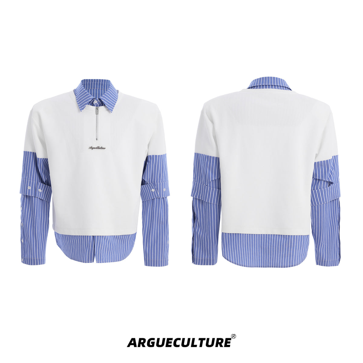 Relaxed Faux-Two-Piece Striped Shirt - product image 5