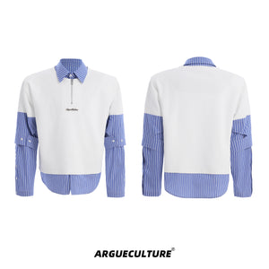 Relaxed Faux-Two-Piece Striped Shirt - product image 5
