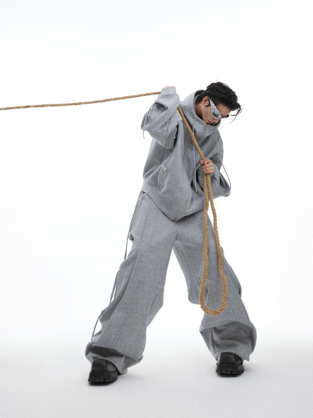 Deconstructed Wide-Leg Drawstring Pants - product image 5