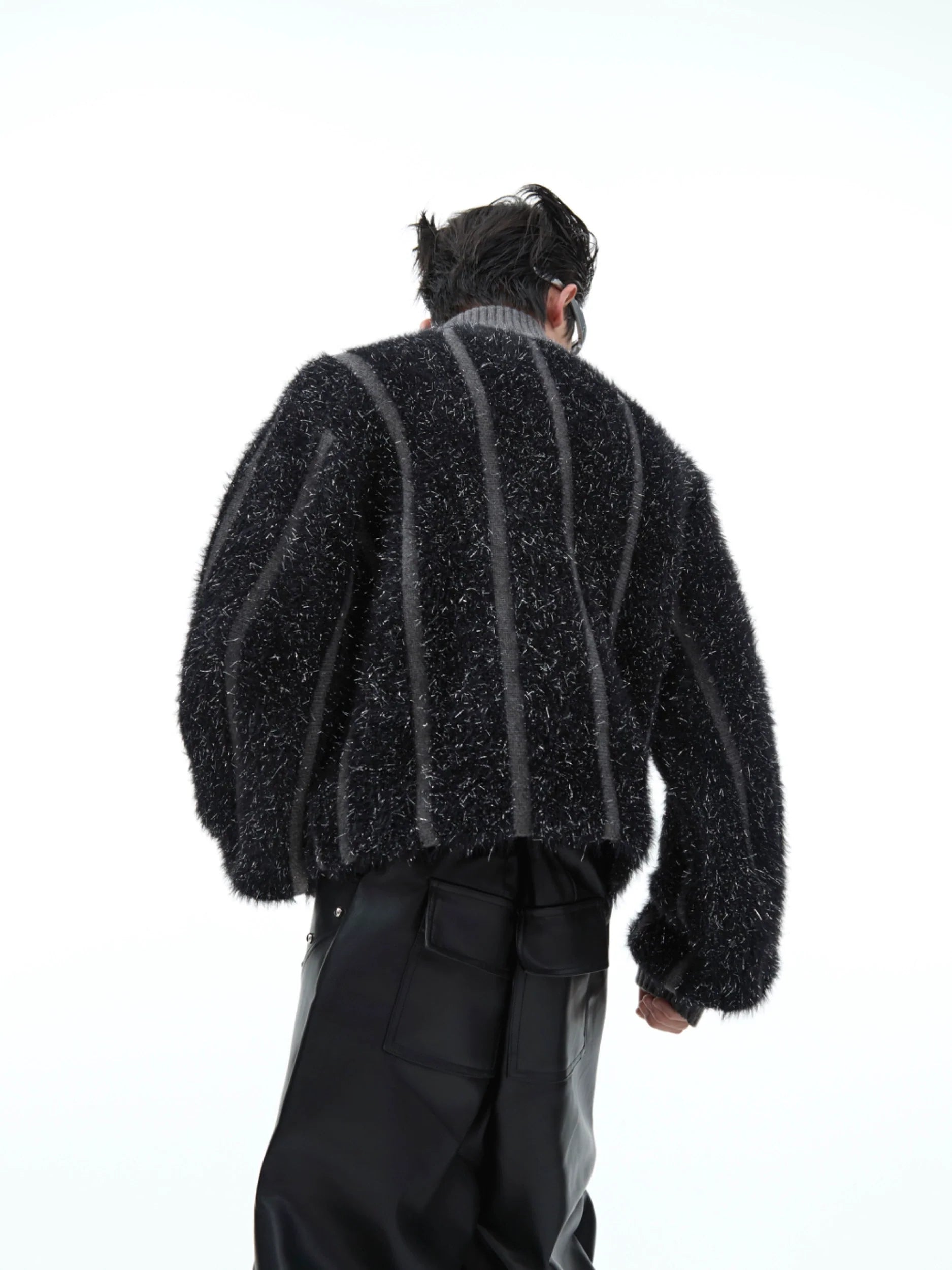 Luxurious Faux Fur Mink Knit Sweater with High Collar - ArgueCulture