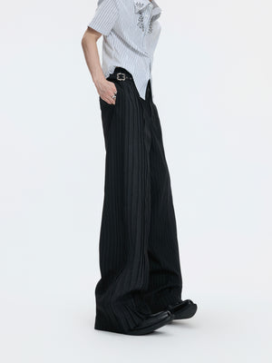 Pleated Stripe Wide-Leg Trousers - product image 3