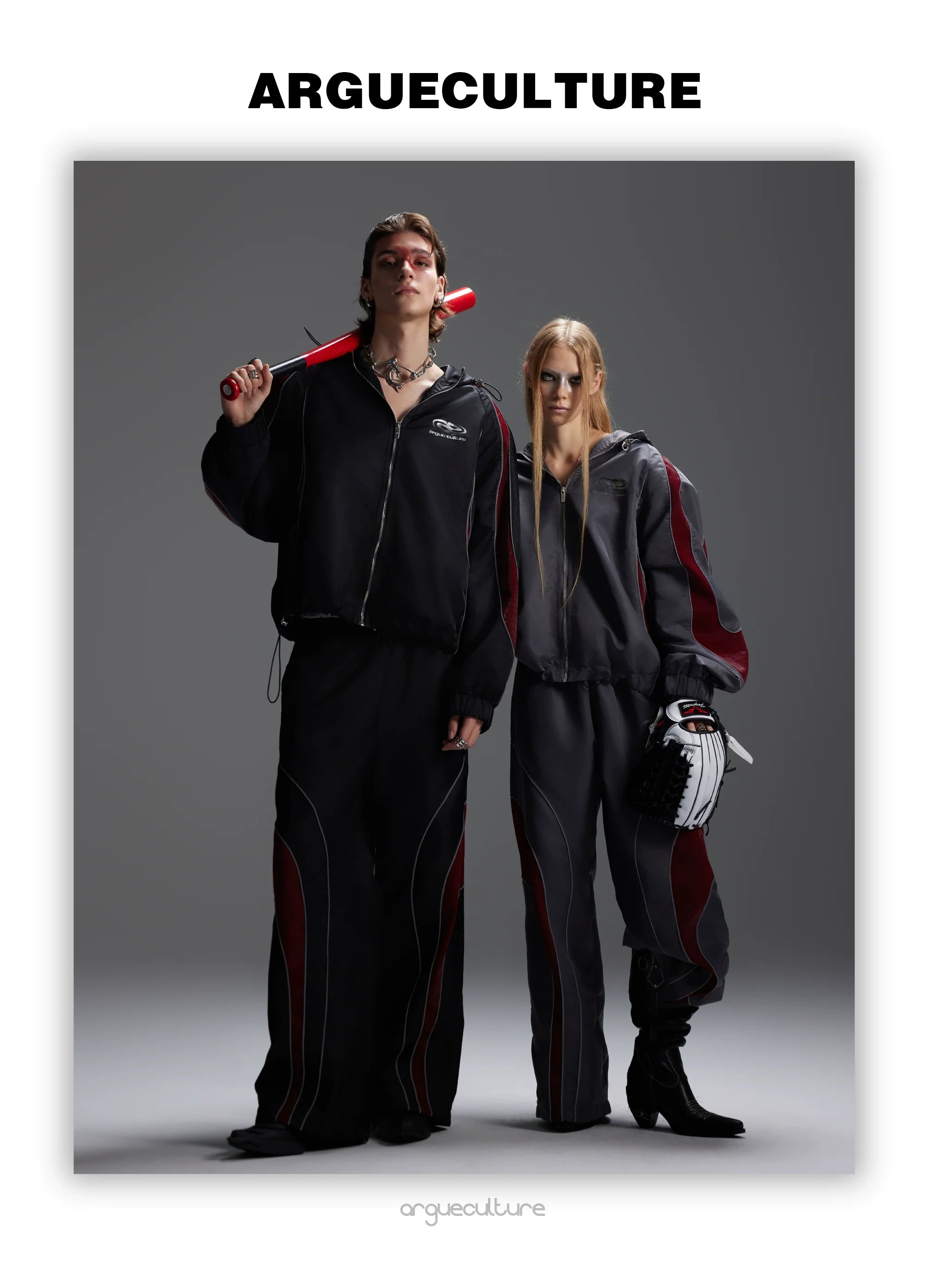 Reflective Tracksuit with Faux Leather Panels ¡§C Futuristic Contrast Hoodie Set - ArgueCulture