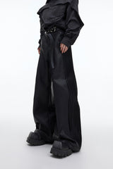 Matte PU Pleated Straight-Leg Pants - product image 5