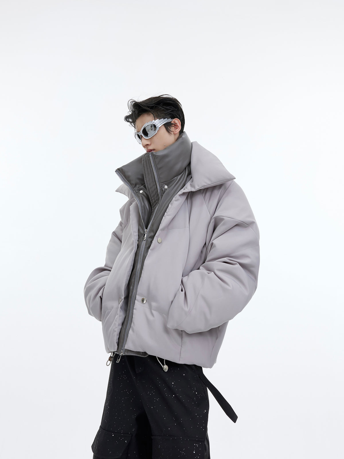 Liquid Sheen Layered Padded Jacket - product image 1
