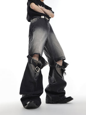 High-Waisted Washed Belt-Detail Jeans - product image 5