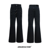Washed Black Rivet Flare Jeans - product image 5