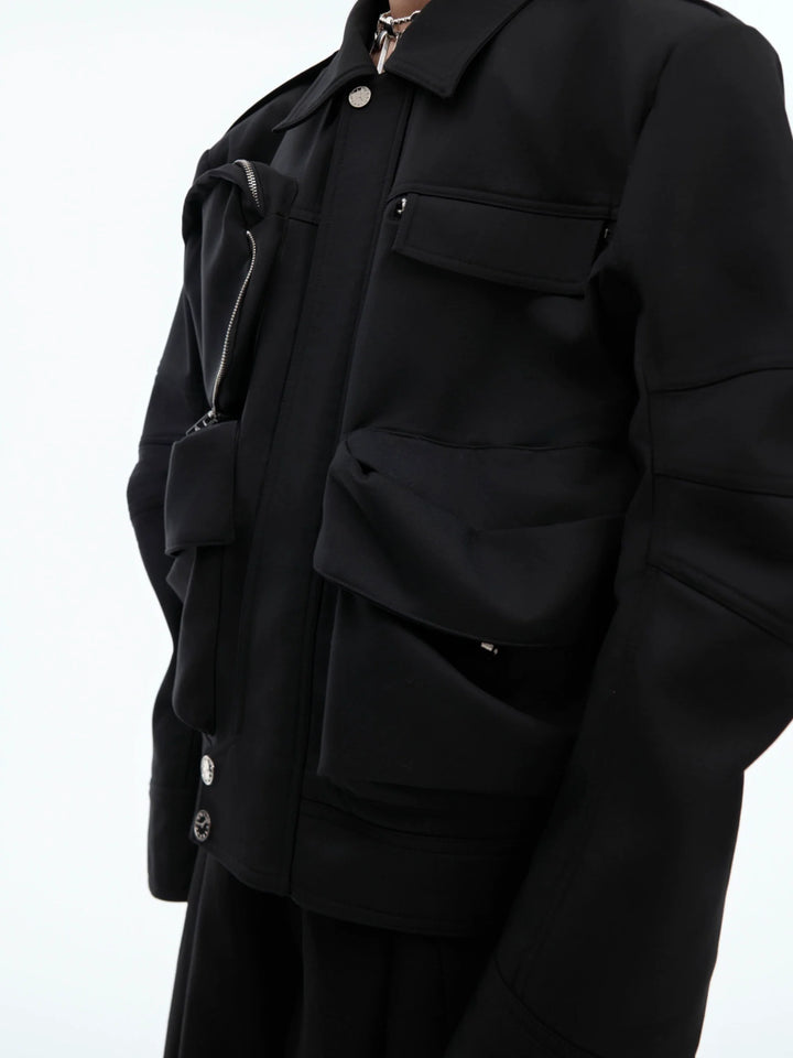 Avant-Garde Workwear Jacket | Detachable Shoulders | Multi-Pocket Design - ArgueCulture