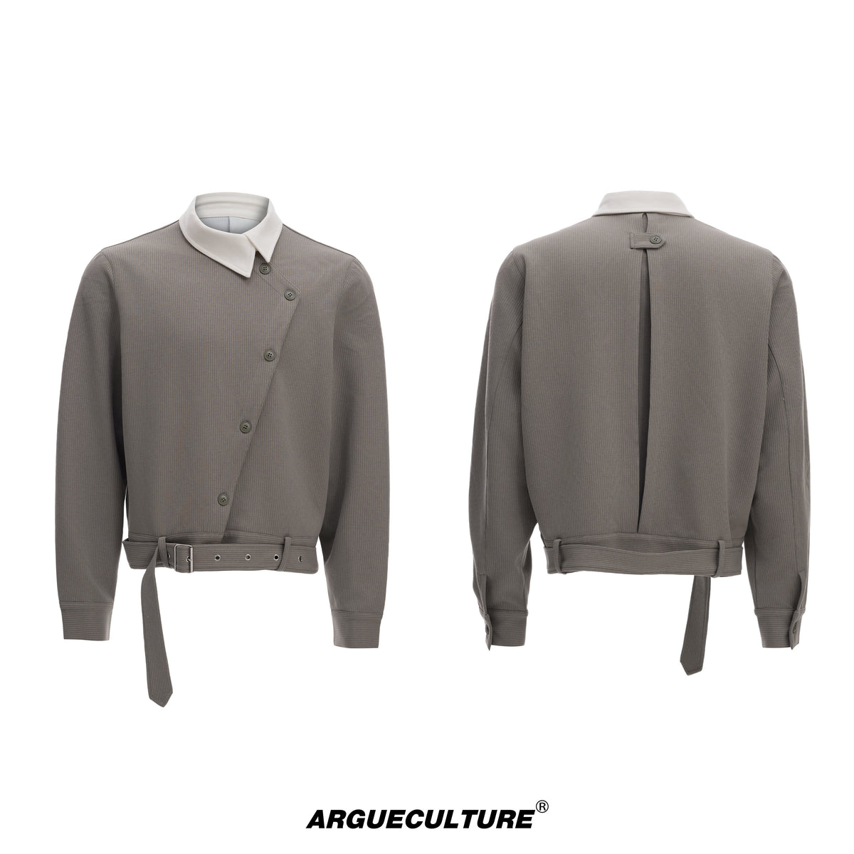 Asymmetric Button Point-Collar Shirt - product image 5
