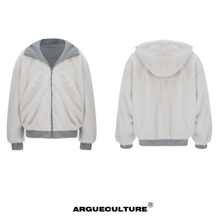 Convertible Reversible Plush Hoodie with 3D Ears & Cotton Back - ArgueCulture