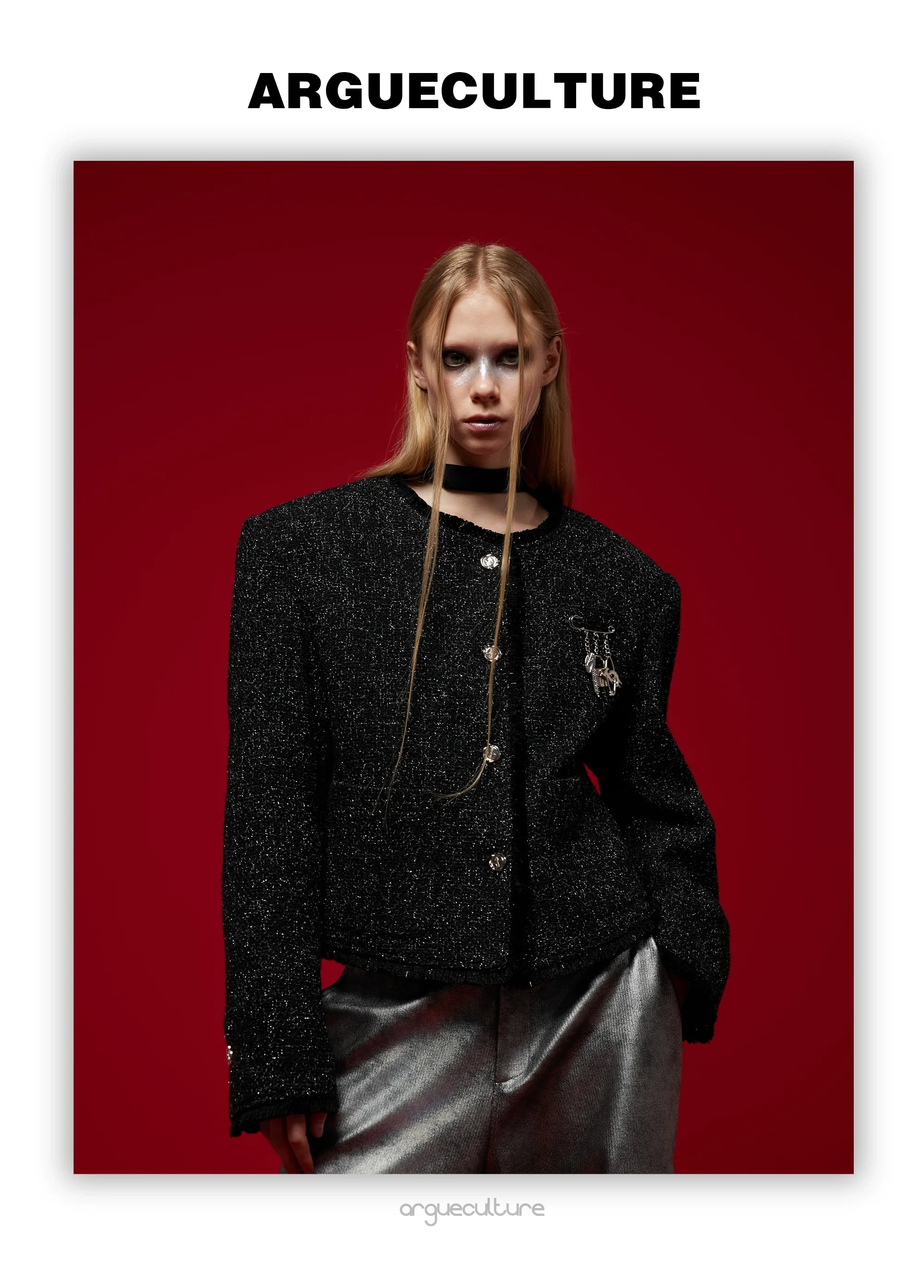 Luxury Short Tweed Jacket with Metallic Details and Fringe Trim ¡§C High Fashion - ArgueCulture