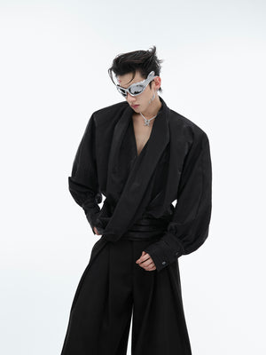 Liquid-Sheen V-Neck Relaxed Shirt - product image 1