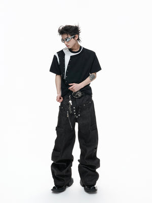 Metal Rivet Split-Layer T-Shirt - product image 3