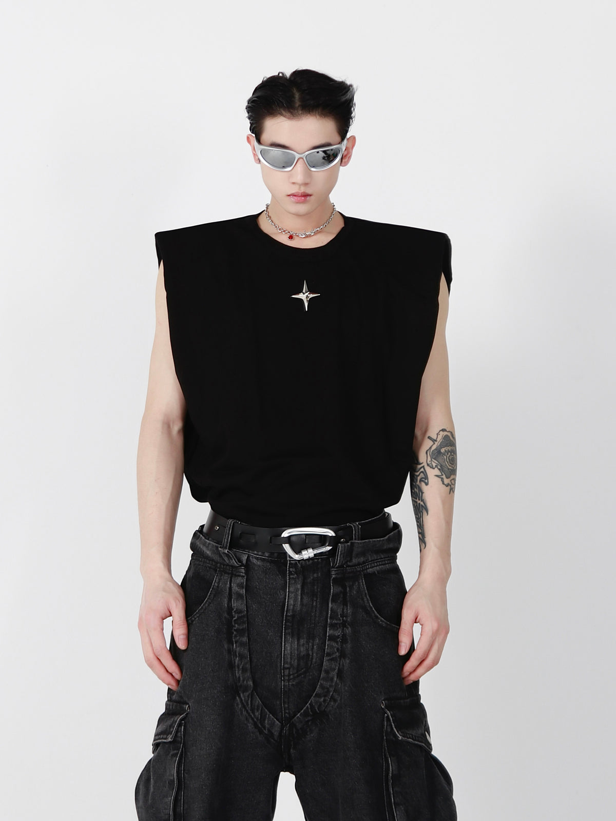 Metal Detail Cotton Tank Top - product image 1