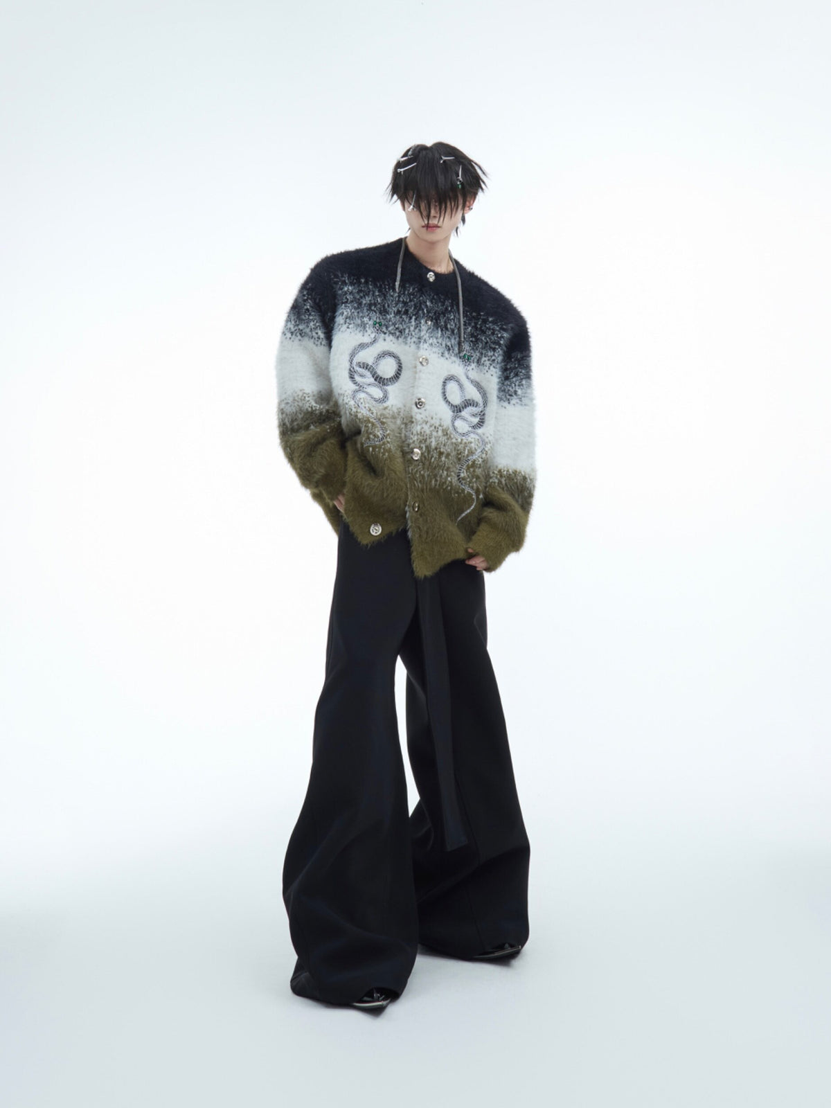 Snake Motif Color-Block Sweater - product image 4