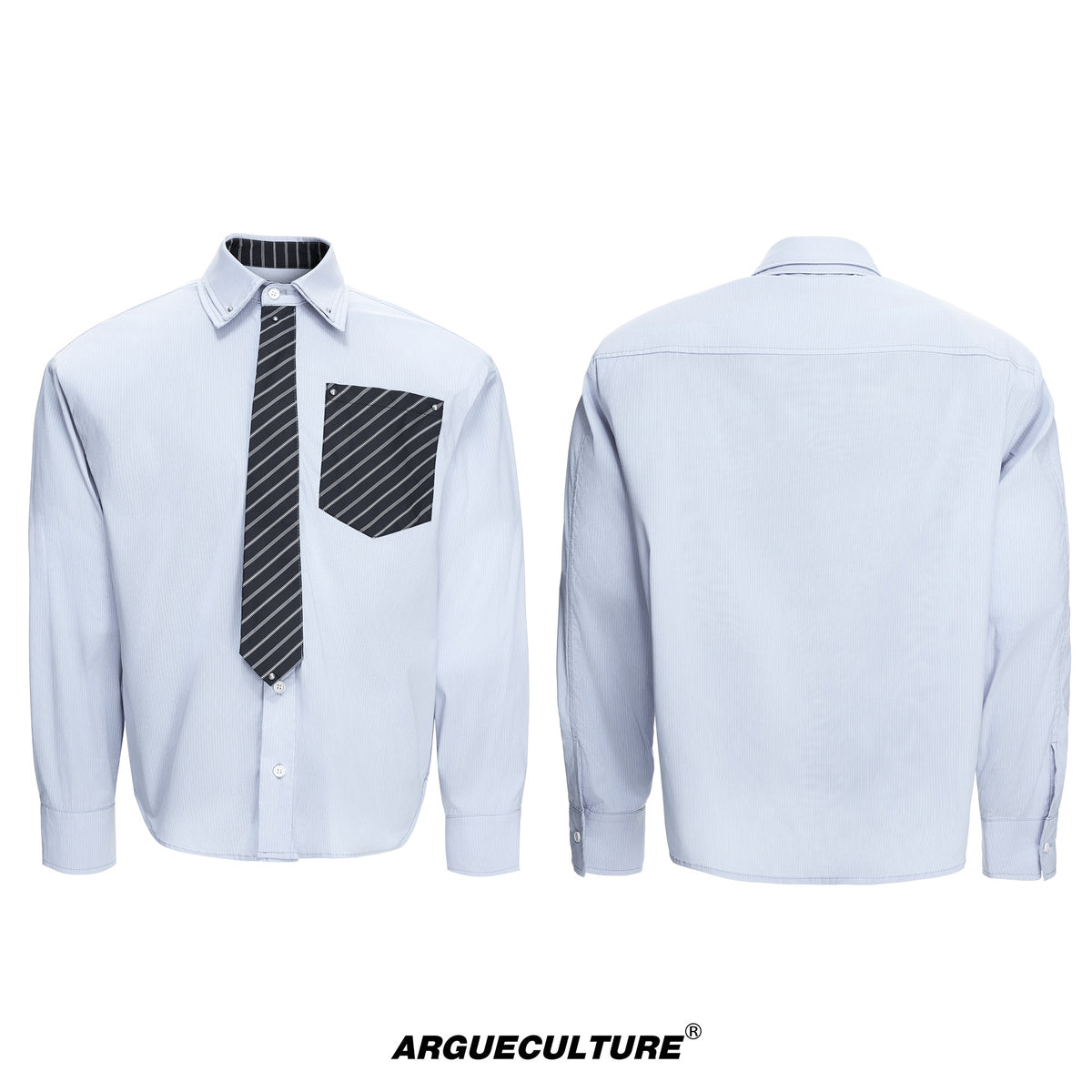 Deconstructed Stripe Layered-Collar Shirt - product image 5