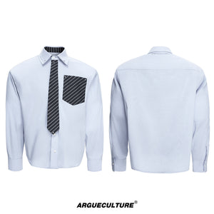 Deconstructed Stripe Layered-Collar Shirt - product image 5