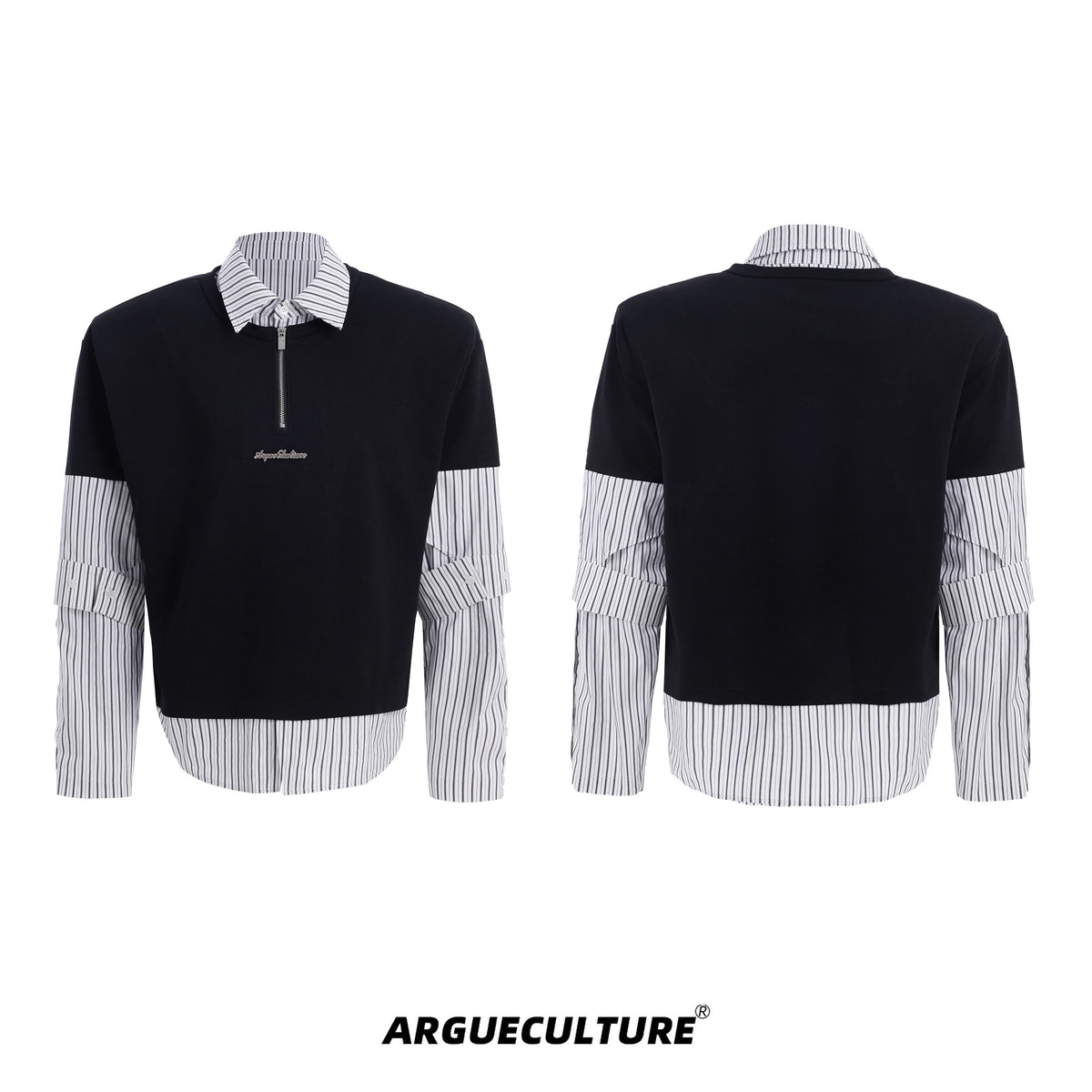 Relaxed Faux-Two-Piece Striped Shirt - product image 5