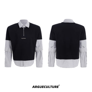 Relaxed Faux-Two-Piece Striped Shirt - product image 5