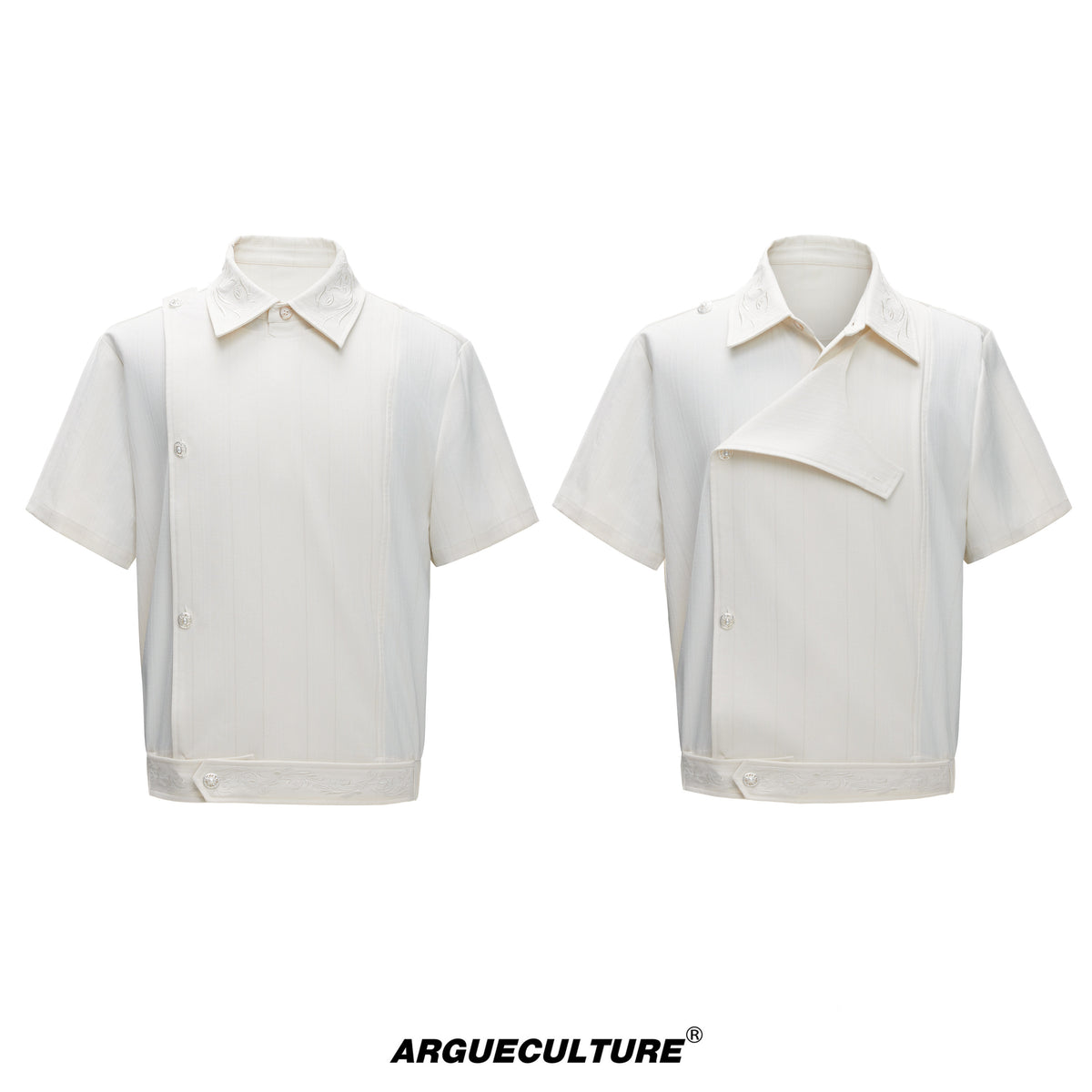 Asymmetric Embroidered Striped Shirt - product image 5