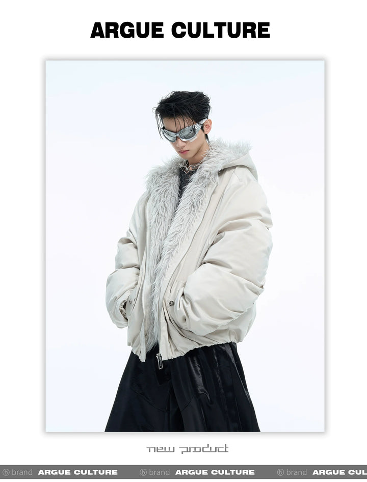 Men¡¯s Faux Fur Hooded Waterproof Puffer Jacket - ArgueCulture