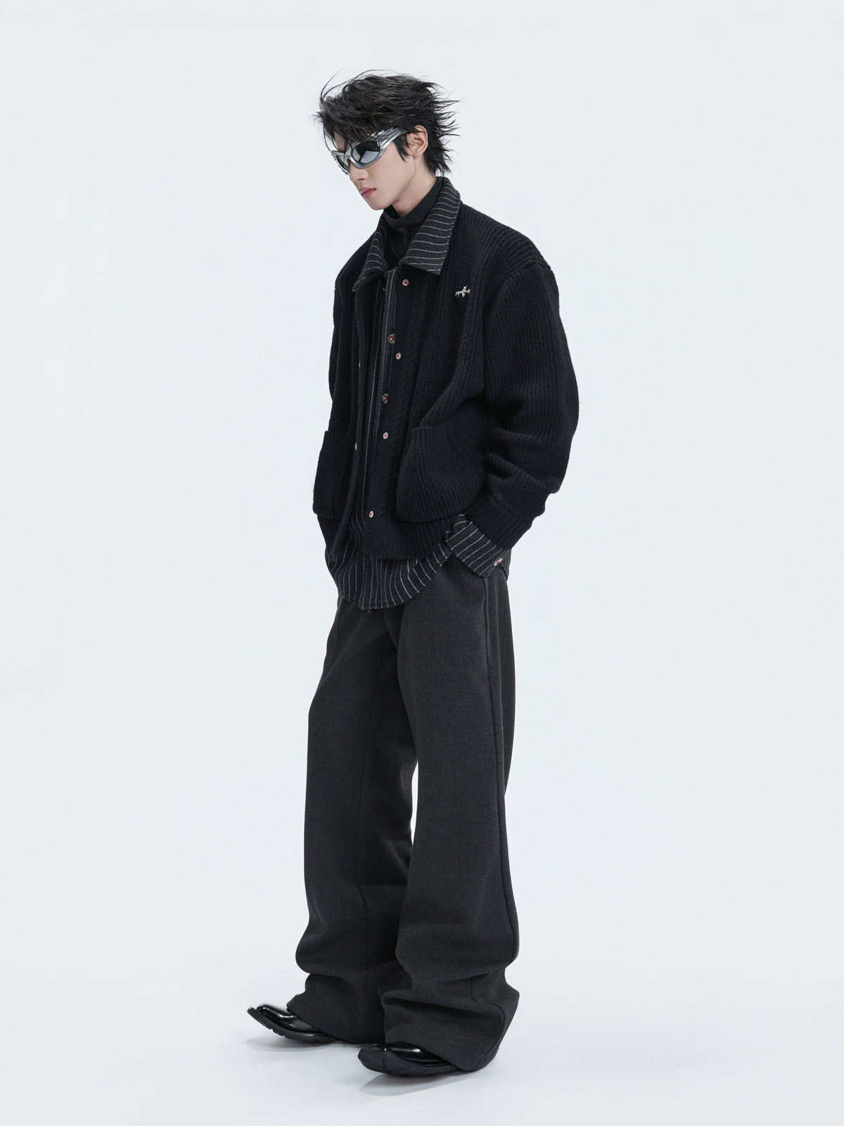 Faux-Layered Wool Cashmere Cardigan - product image 4