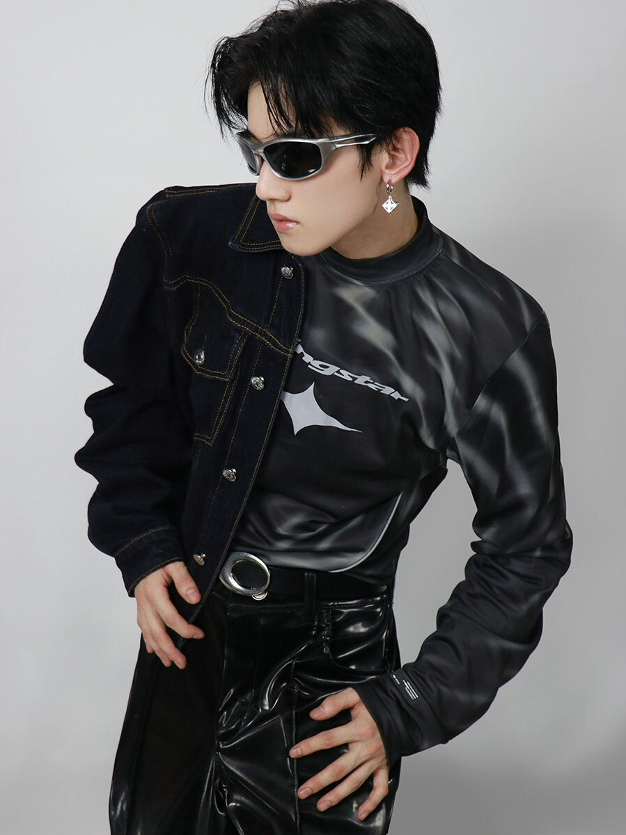 Reflective Mock-Neck Long-Sleeve Tee - product image 3