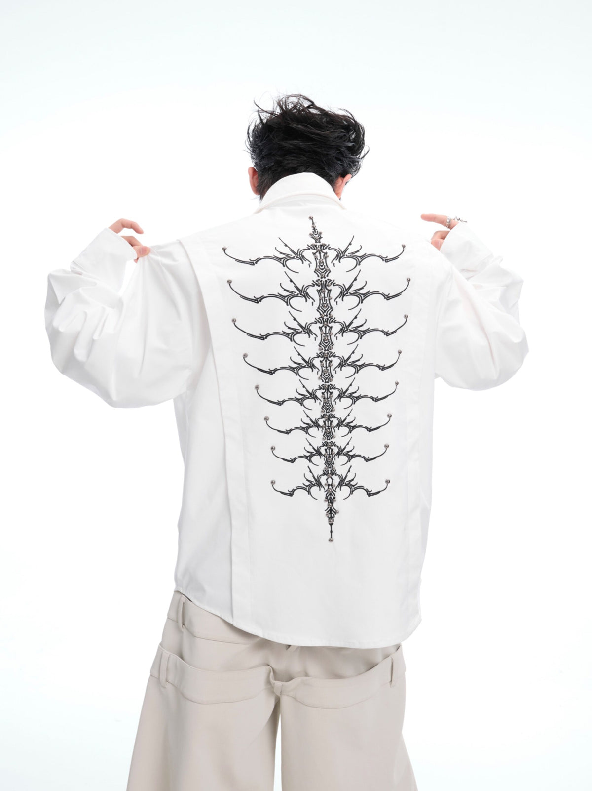 Embroidered Bone Motif Shirt - product image 1