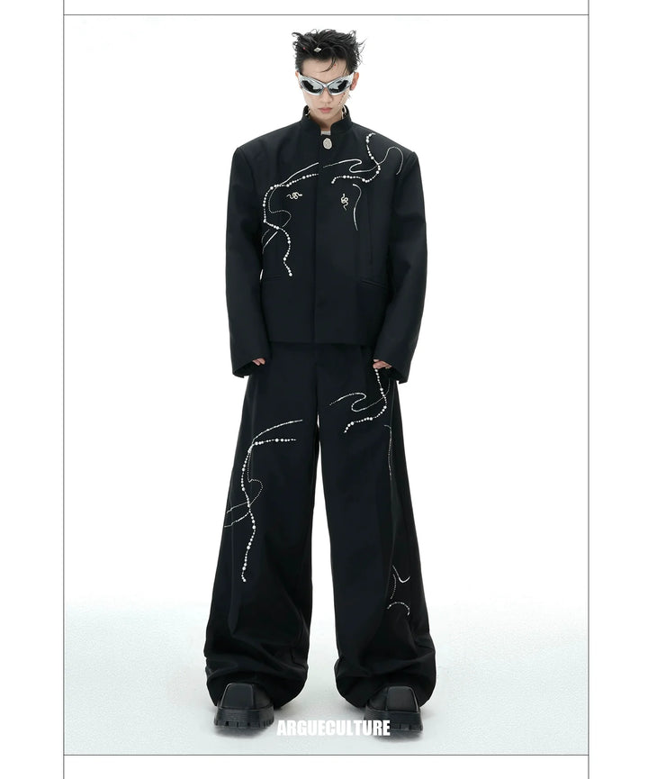 Chinese New Year Snake Pattern Wide-Leg Pants – High-Fashion Streetwear - ArgueCulture