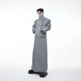 Metal Buckle Stand-Collar Long Coat - product image 5