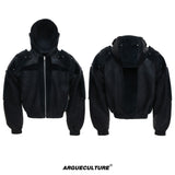 Hooded Deconstructed Faux Leather Jacket - product image 5