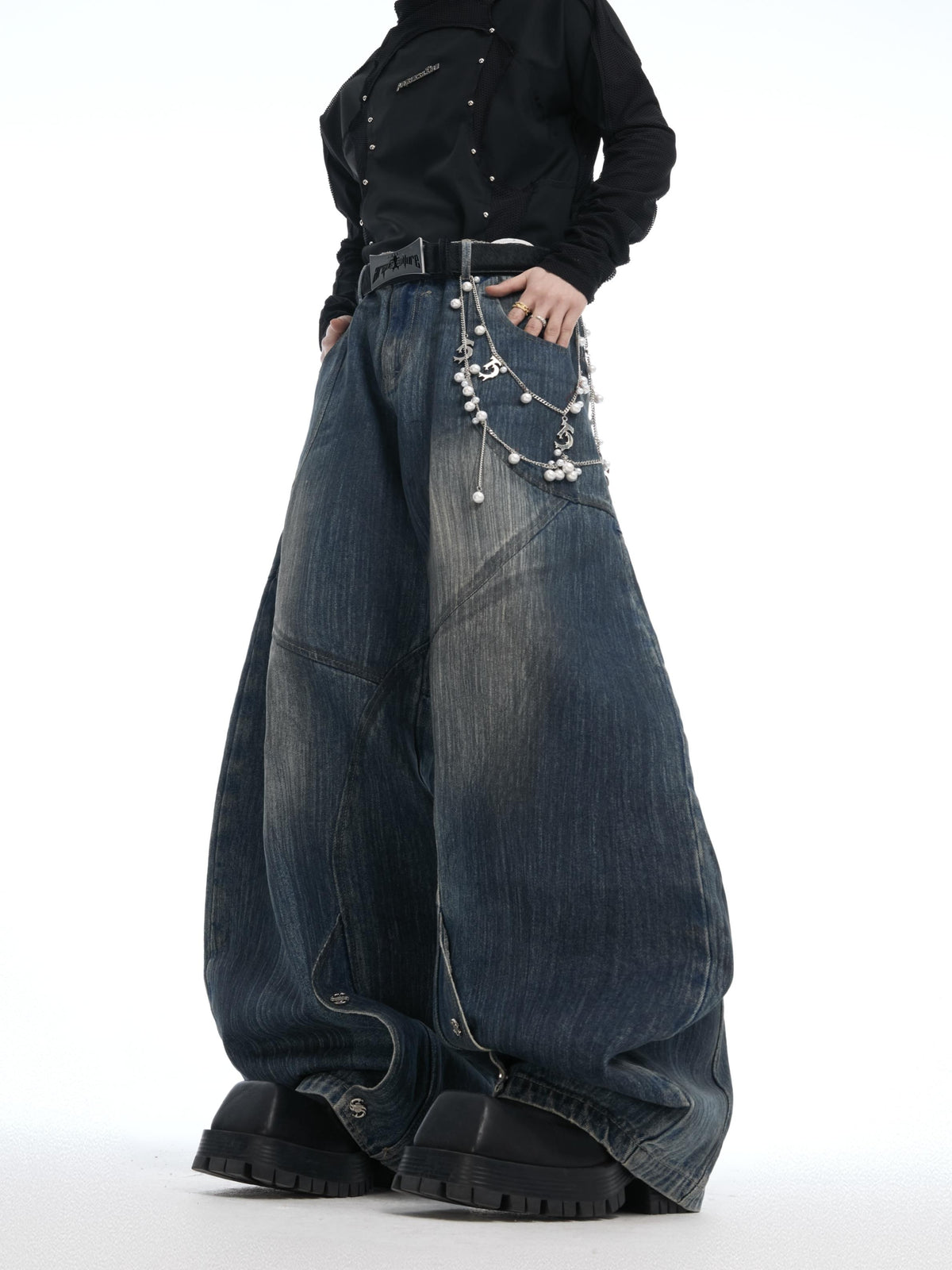 Vintage Deconstructed Wide-Leg Jeans - product image 1