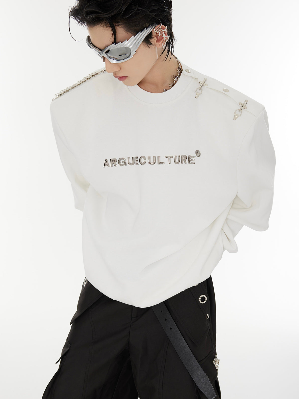 Asymmetric Metal-Buckle Long-Sleeve Top - product image 3
