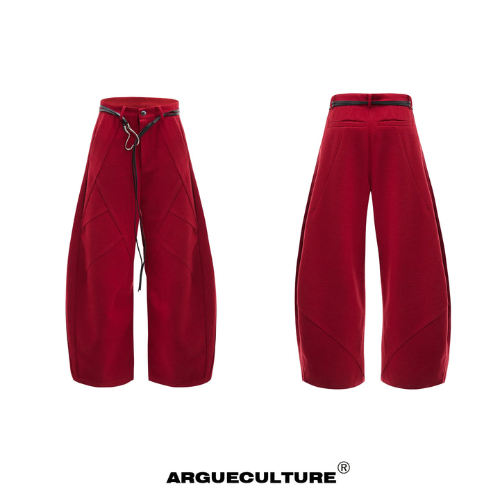 Textured Wide-Leg Pants with Relaxed Fit and Modern Design - ArgueCulture