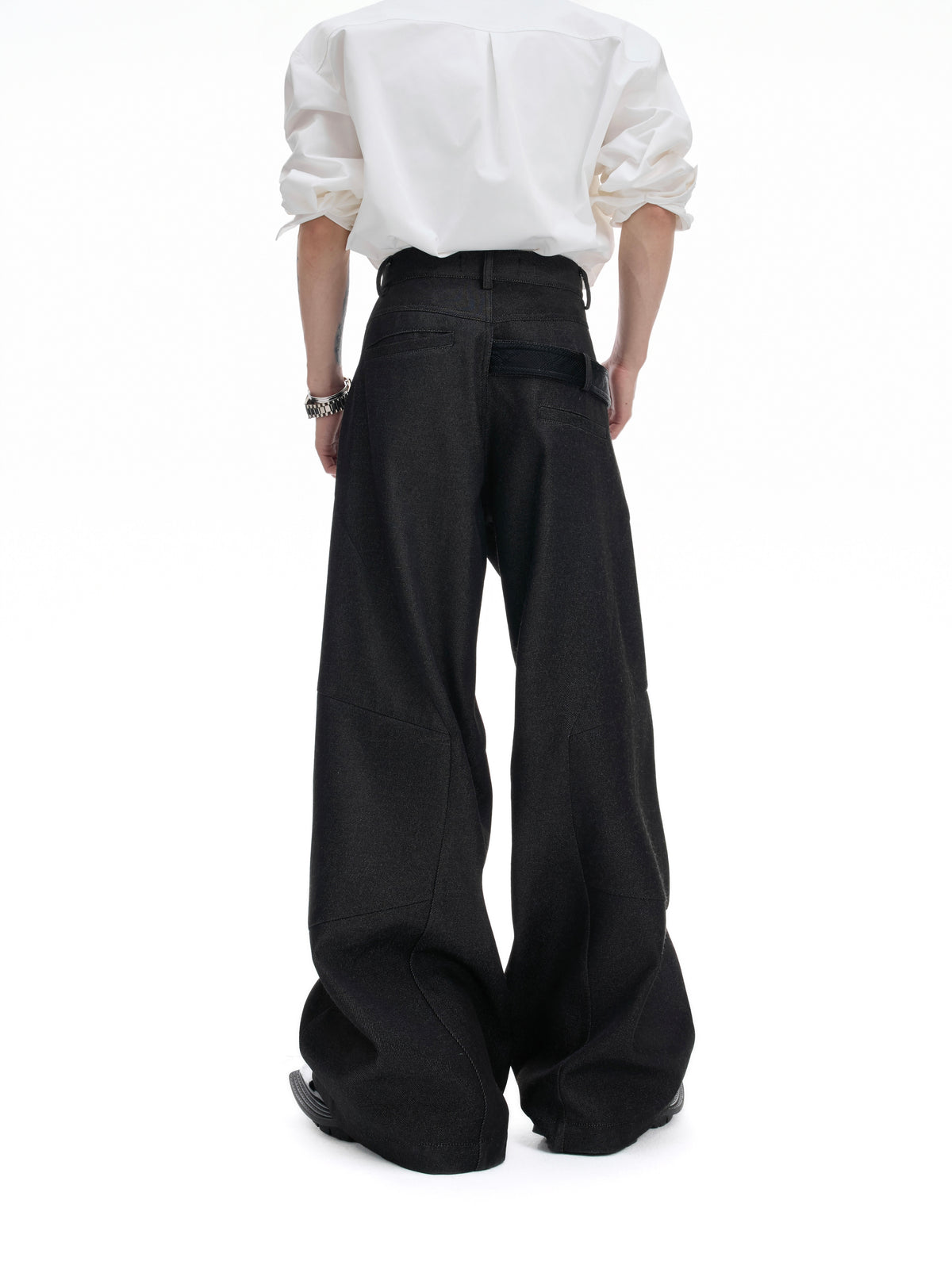 Cotton Crocodile-Panel Straight-Leg Pants - product image 3
