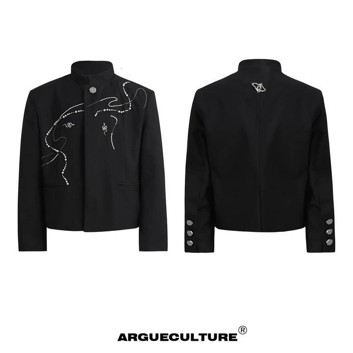 Chinese New Year Snake Pattern Blazer & Wide-Leg Pants – Luxury Streetwear - ArgueCulture