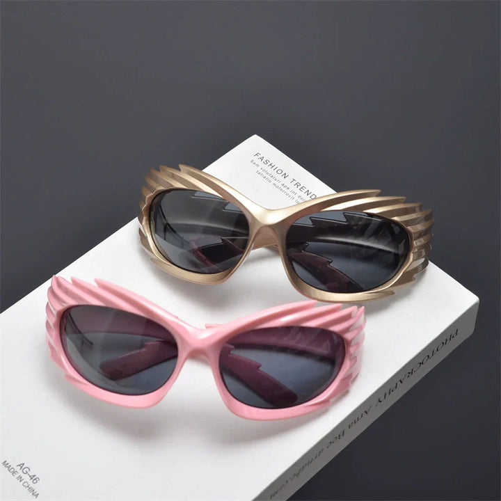 Exaggerated Retro Punk Winged Sunglasses - ArgueCulture