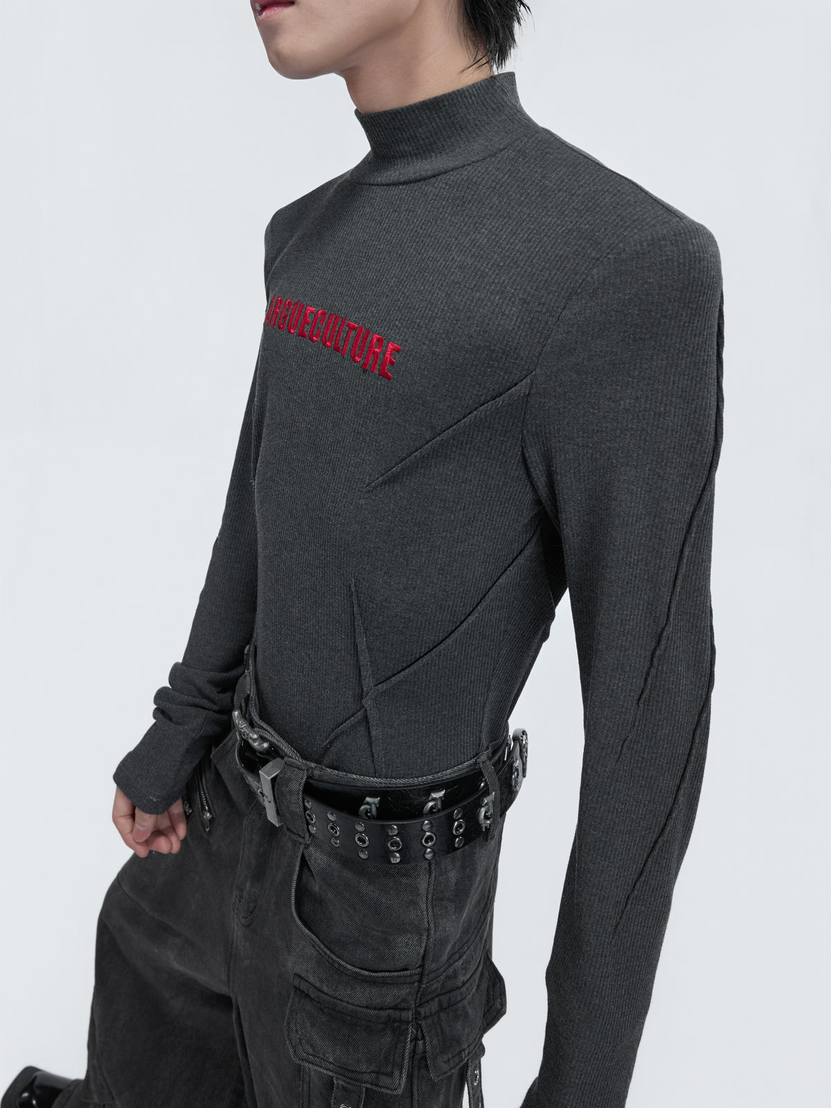 Deconstructed Logo Turtleneck Top - product image 2