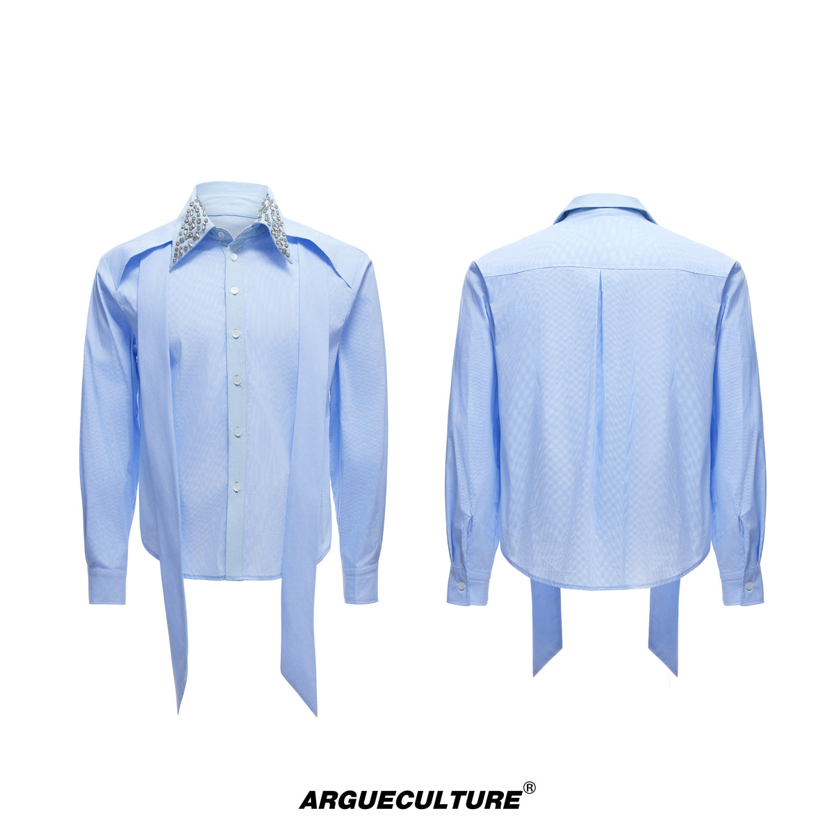 Rhinestone Contrast Streamer Shirt - product image 5