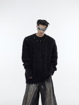 Metal-Button Crewneck Knit Sweater - product image 5