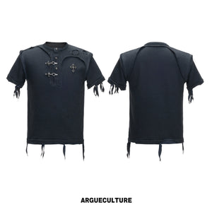 Distressed Ribbed Henley T-Shirt - variant image 7