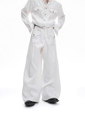 Contrast-Stitch Cargo Jeans - product image 2