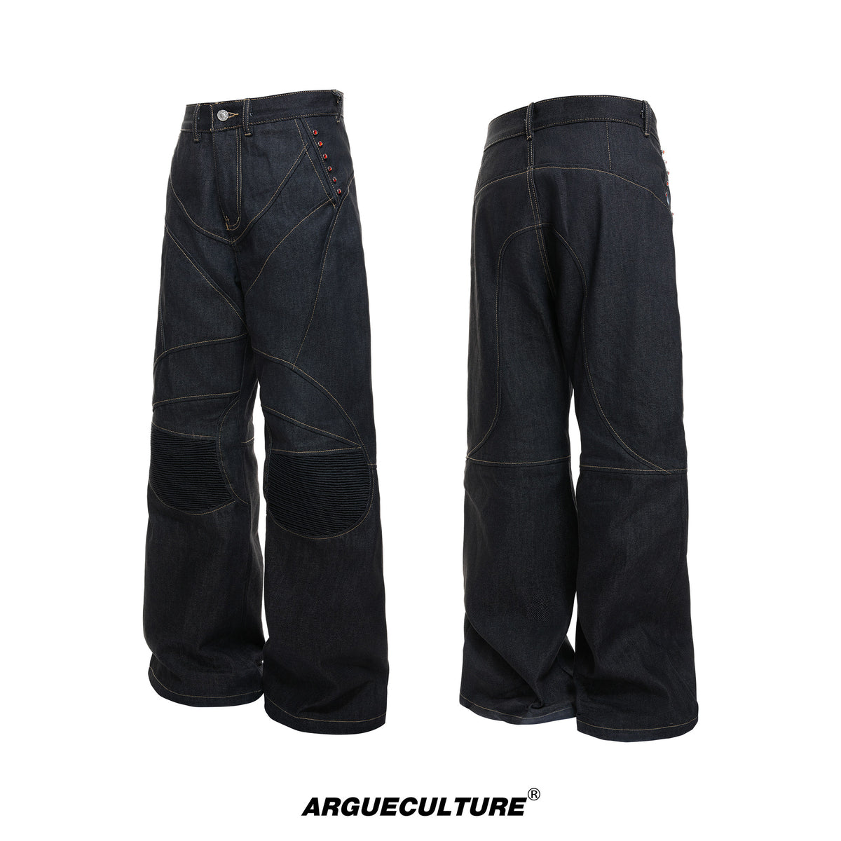 Deconstructed Black Raw Denim Jeans - product image 5