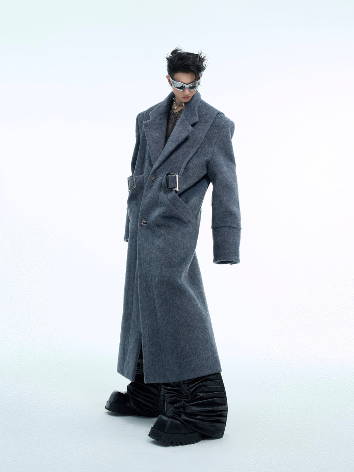Deconstructed Padded-Shoulder Wool Coat - product image 2