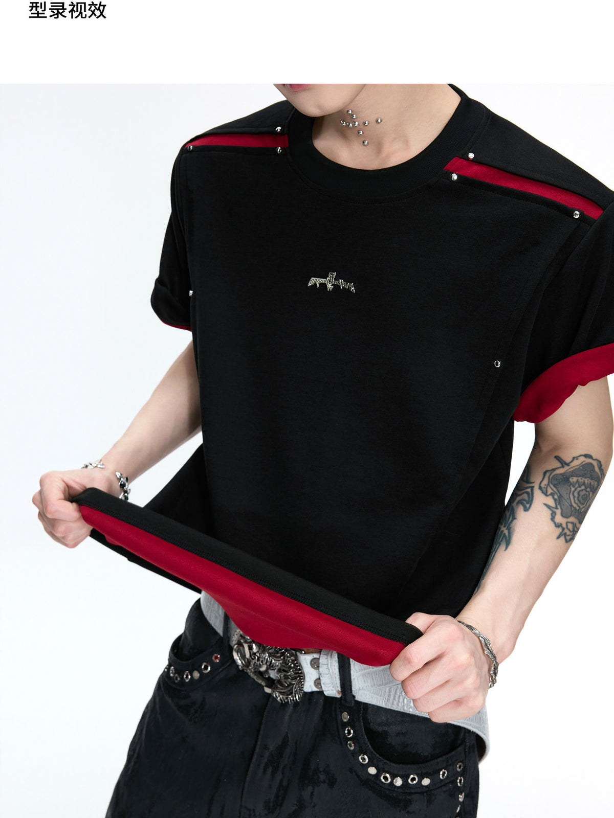 Color-Block Rivet T-Shirt - product image 4